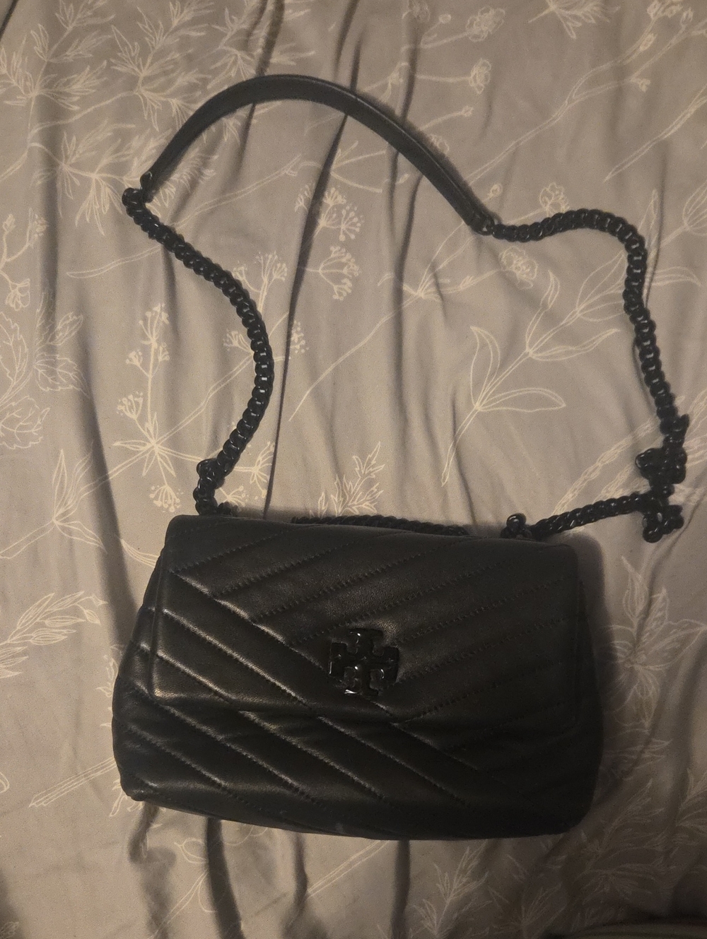 Tory Burch Black Quilted Chain Crossbody Bag